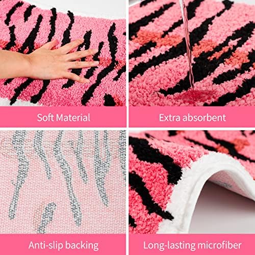 Tapete em forma de tigre tapete de banheiro rosa Tigre banheiro tapete de banheiro não deslizamento Animais de