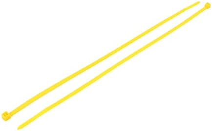 X-Dree 3mm x 200mm de bastão de nylon de travamento auto-brecha pesada zíper de arame industrial amarelo 100pcs