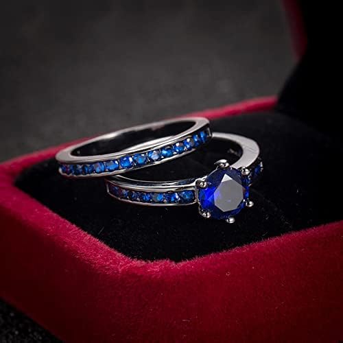 2023 anel brilhante redondo joias de jóias de pedra azul anel engajado para mulheres anel de dinossauro