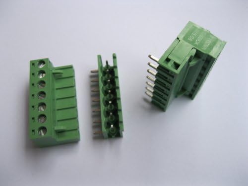 5 PCS Pitch Pitch 5.08mm ângulo de 7 vias/ pino Terminal Block Connector com ângulo Pin Green Color