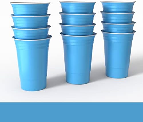 Sili envolve xícaras de festas plásticas isoladas de parede dupla | Conjunto de 12 xícaras reutilizáveis ​​|