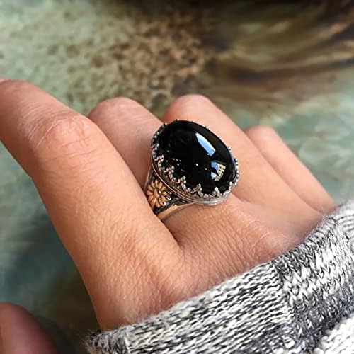 2023 Jóias elegantes de jóias de pedras pretas Anel de jóias do anel de jóias para mulheres para