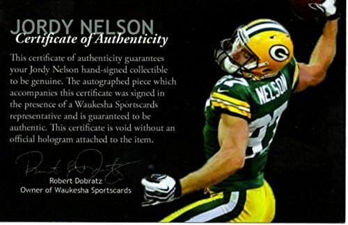 Jordy Nelson assinou o capacete de velocidade autêntica de tamanho completo autografado