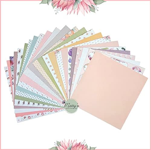 Floral Grace Double -side -scrapbook Paper Pad and Floral Cardstock, pacote de 10 - pacote