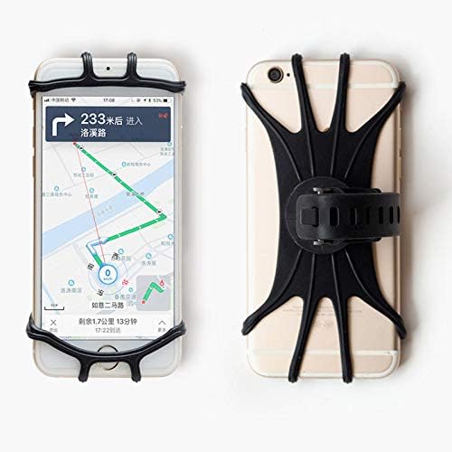 Montagem de telefone de bicicleta de 2 pacote, 360 ° de rotação de silicone bicycle portador de telefone, ajuste