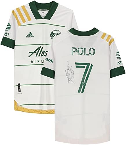 Andy Polo Portland Timbers Autografou Jersey White Used 7 da temporada de 2020 MLS - camisas de