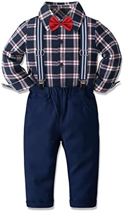 Roupas de menino Sadarkes conjuntos de festas infantis para crianças meninos roupas 4pcs camisa+boliche+suspensório+calça