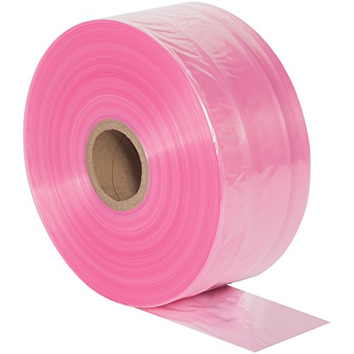 Marca parceira marca pptas0502 antiestatic poly tubing, 2 mil, 5 x 2150 ', rosa