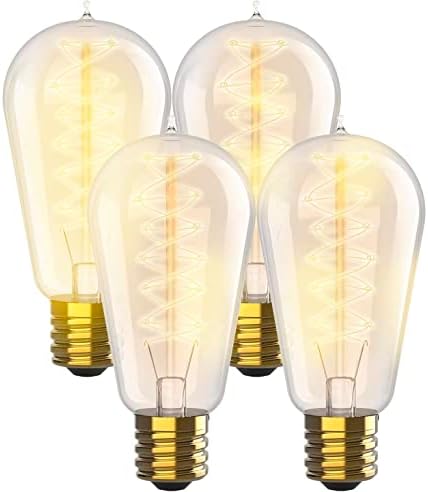 Hudson Bulb co. Vintage Incandescent 60W Edison Bulbos - 2100k Lightbulbs quentes diminuídos 230 lúmens