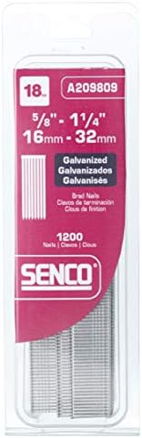 SENCO A209809 18 GAUGE-BY-5/8 polegadas a 1-1/4 polegadas Electro Galvanized Pack Brads