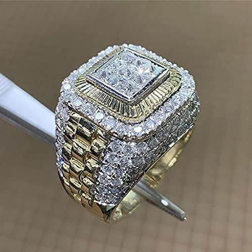 Anéis de casamento para homens Namorado Jóias de negócios Vintage Anniversary de noivado anel de diamante simulado
