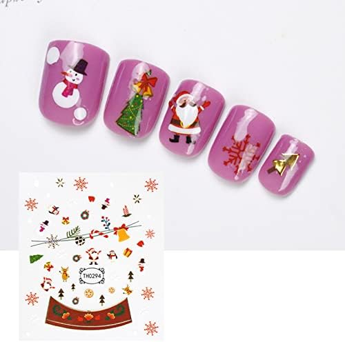 Adesivos de arte de Natal, inclui 4 estilos, para iniciantes e lojas de manicure, decalques auto-adesivos