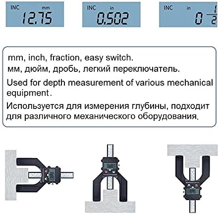 Slatiom Deptomômetro Digital Alta Precisão 0-80mm Medição de Medição Palavras de Profundidade