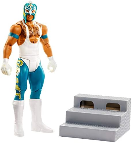 WWE WREKKIN 'Rey Mysterio Figura de ação de 6 polegadas com movimentos ativados de tração de tração,