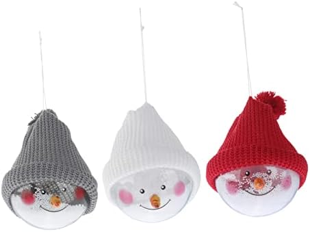 AMOSFUN 3PCS Christmas Snowman Ball Ornamentos de Natividade para crianças Natividade Natividade