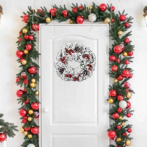 Chrains da porta de Natal - Decoração da coroa de porta de Natal - ornamento de natal com flor vermelha