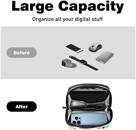 Organizador eletrônico Small Travel Cable Organizer Bag para discos rígidos, cabos, carregador, USB,