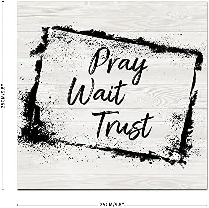 Pray Wait Trust Plaques de madeira de madeira personalizados Nomes de paredes de madeira para berçário alpendre