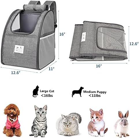 Mochila de gato, transportadoras de mochila para cães para cães pequenos, mochila de porta