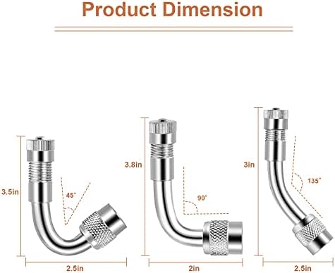 Extensores de haste da válvula, 4pcs 7 polegadas e 12 polegadas duplas flexíveis aço inoxidável com extensões