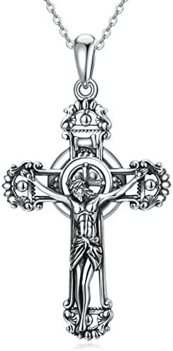 Simonly 925 Sterling Silver St.Benedict Colar Colares ANKH Cruz Cruzes Jóias Cruzadas