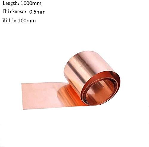 Folha de cobre de Yiwango 99,9% Folha de metal de cobre pura 0,5x100x1000mm para artesanato aeroespacial puro folha de cobre
