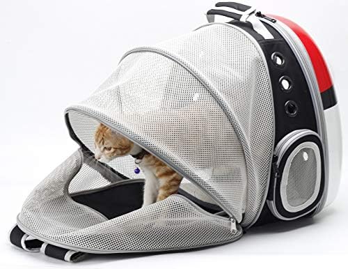 Bolha de mochila de transportadora de gatos expansível, transportadora de viagem de cápsula de cápsula