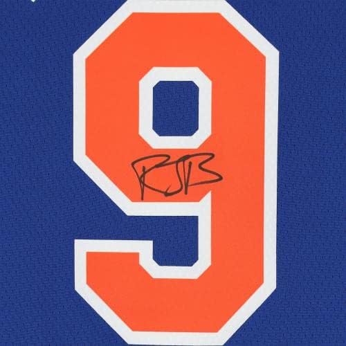RJ Barrett New York Knicks autografou Nike 2021-2022 Blue Icon Swingman Jersey - camisas da NBA autografadas