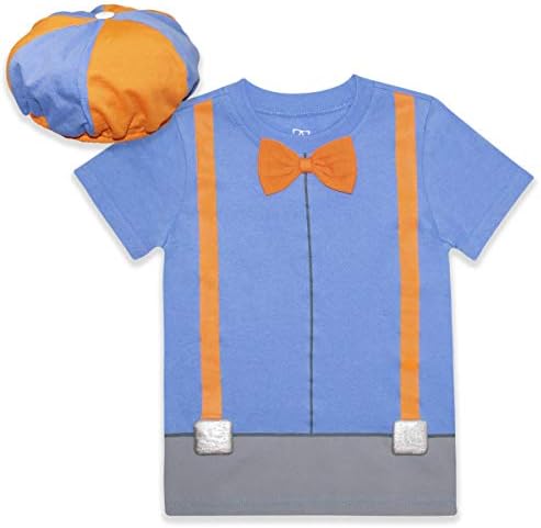 Roleplay T- Blippi Boys Roleplay T-Shirt and Hat Stunty para criança, crianças pequenas e grandes-