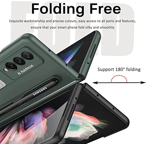 Miimall Compatível para Samsung Galaxy Z Fold 3 Caso com suporte de caneta, Casos de cobertura de