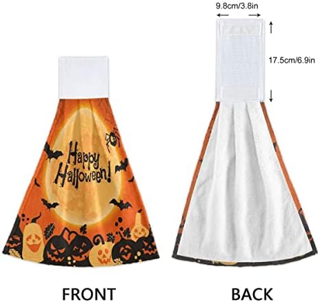 Happy Halloween pendurado toalhas de cozinha conjunto de 2 toalha assustadora de gravata de tacada