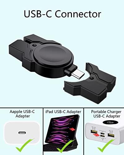 Carregador USB-C para Apple Watch, Travel Car Charger, Charging Magnético Poadático portátil Potável