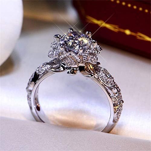 2023 Novo belo casamento de diamante de diamante vintage anel de noivado da feminina rings de prata anéis