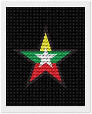 Mianmar Flag Star Star Kits de pintura de diamante personalizados Painting Art Picture By Numbers for Home Wall