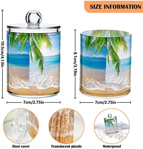 Palmeira de praia de países de praia 2 Pacote de algodão Dispensador Organizador de bola de algodão Lata