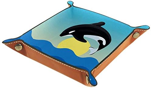Lyetny Cartoon Baleias Jumping Oceano Organizador Bandeja Caixa de Armazenamento Caixa Caddy
