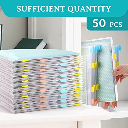 Caydo 50 peças Scrapbook Paper Storage com design de fivela, organizador de papel de scrapbook transparente