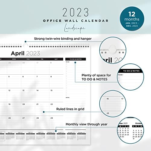 2023 Calendário de parede de negócios com encontro de julho, papel grosso perfeito para organização e planejamento,
