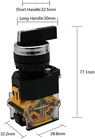 Sutk 22mm seletor botão rotativo trava momentânea 2NO 1NO1NC 2 3 Posição DPST 10A 400V Power Switch