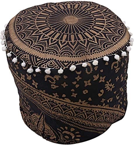 Criação janki indiana ombre ombre mandala redonda cadeira de pegadas Pouffe capa bohemian feita
