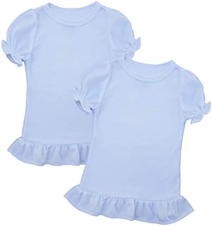 T-shirt de sublimação em branco da Kate Store para meninas, crianças pequenas, bebê. Poliéster. Bainha/mangas