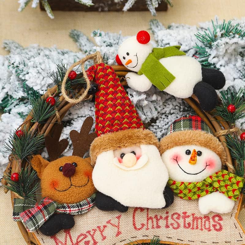 Christing Wreath, 14 em grinalda tradicional do advento de Natal, coroa de natal artificial ， Winter Wreaths