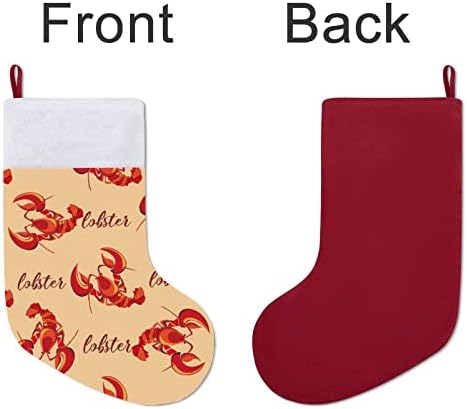 Lagostas vermelhas personalizadas meias em casa lareira de árvore de natal