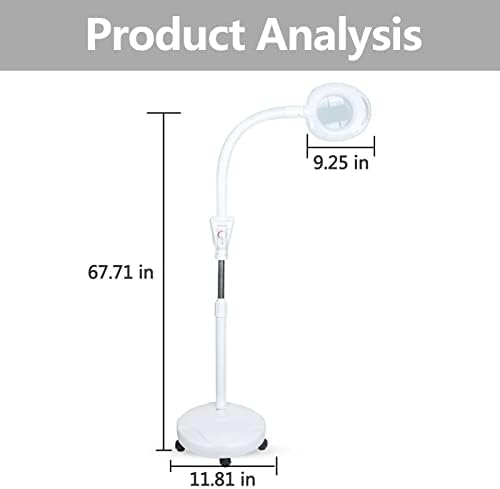 Amportação da lâmpada do chão Altura ajustável 16x Lâmpada de lâmpada de suporte LED Luz fria para manicure