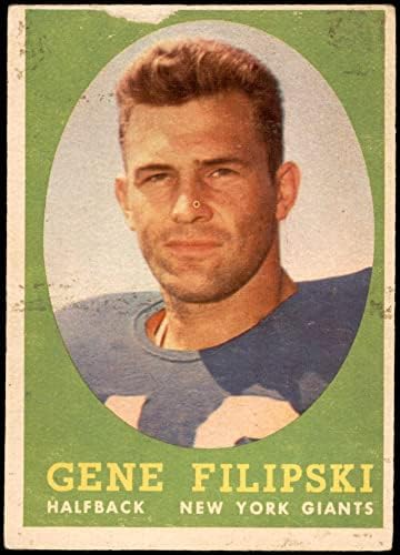1958 Topps 1 Gene Filipski New York Giants-FB Good Giants-FB Villanova