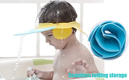 ERICOTRY 3PCS Capas de chá de bebê Lavagem de cabelo Shampoo Shield Capéu de cabelo ajustável Chapéu de sol