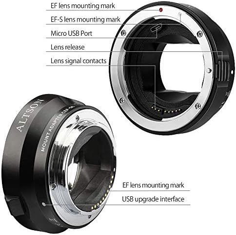Adaptador de montagem de lentes EF/EF-S Compatível com lente Canon EF/EF-S Para Sony E Mount Mirrorless