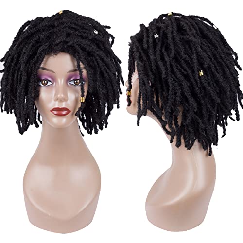 Yezhiqiu 8 polegadas curtas dreadlock peruca natural cabelos sintéticos nuas nu faux afro dreadlock
