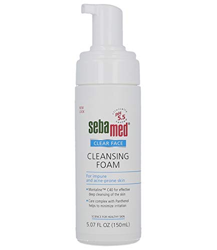 Sebamed Clear Face Cleansing Foam Ph 5,5 para a pele propensa a acne Cleanser de poros profundos suave com