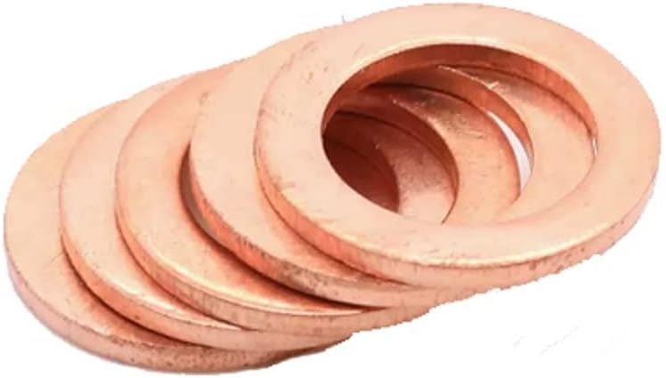 4pcs 17/18/19mm de diâmetro interno de cobre arruelas planas anel de vedação redonda de vedação de 2 mm de espessura